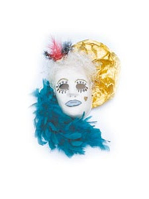 Maske weiss Kunststoff bemalt